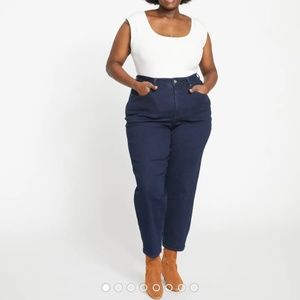 Dylan High Rise Tapered Jeans 29 Inch - Dark Indigo